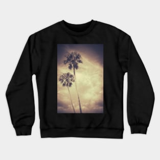 Sepia Toned Retro Palms Crewneck Sweatshirt